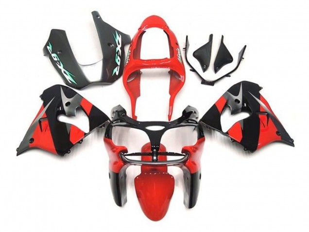 Mejores Carenados Moto Kawasaki ZX9R 2002-2003 - Rojo Negro Plata