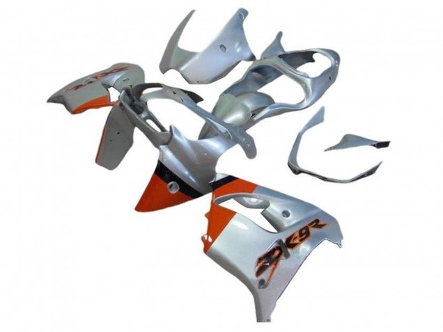 Mejores Carenados Moto Kawasaki ZX9R 2002-2003 - Plata Naranja Negro