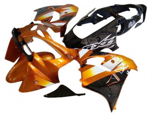 Mejores Carenados Moto Kawasaki ZX9R 2002-2003 - Naranja Negro Blanco