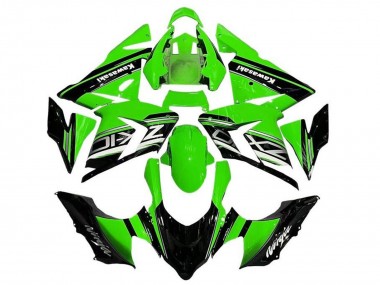 Mejores Carenados Moto Kawasaki ZX10R 2004-2005 - Negro Verde Plata