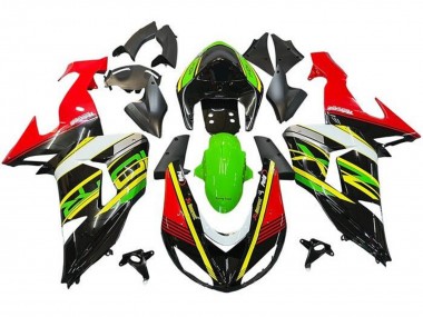 Mejores Carenados Moto Kawasaki ZX10R 2006-2007 - Rojo Verde Amarillo Negro