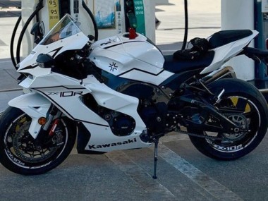 Mejores Carenados Moto Kawasaki ZX10R 2021-2025 - Blanco Negro Raya