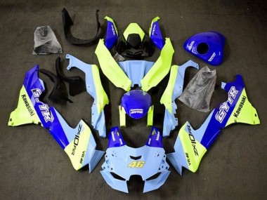 Mejores Carenados Moto Kawasaki ZX10R 2021-2025 - Azul Amarillo GYTR 46