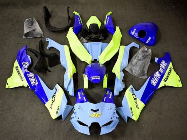 Mejores Carenados Moto Kawasaki ZX10R 2021-2025 - Azul Amarillo GYTR 46