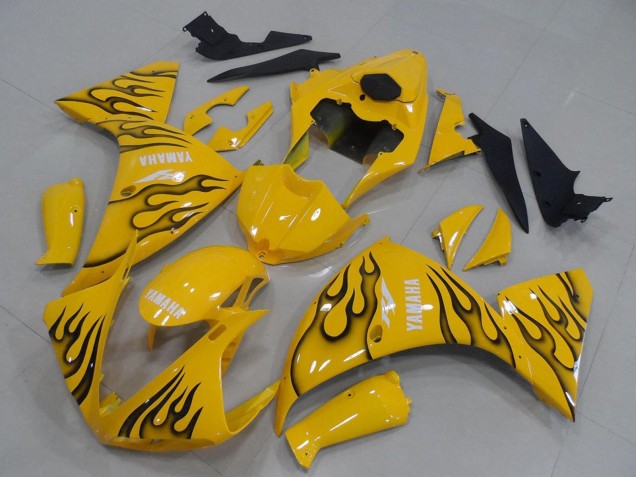 Mejores Carenados Moto Yamaha YZF R1 2012-2014 - Amarillo Negro Llama