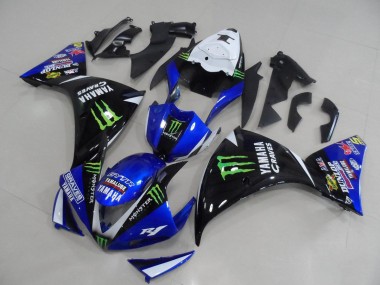 Mejores Carenados Moto Yamaha YZF R1 2012-2014 - Blanco Azul Negro Brillante Verde Graves Yamalube Monstruo
