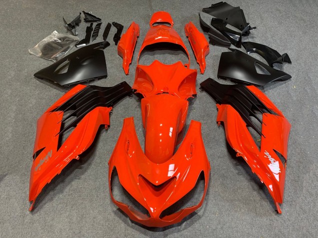 Mejores Carenados Moto Kawasaki ZX14R ZZR1400 2006-2011 - Rojo Negro Mate