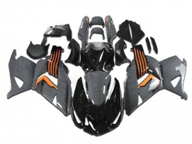 Mejores Carenados Moto Kawasaki ZX14R ZZR1400 2006-2011 - Gris Naranja Negro