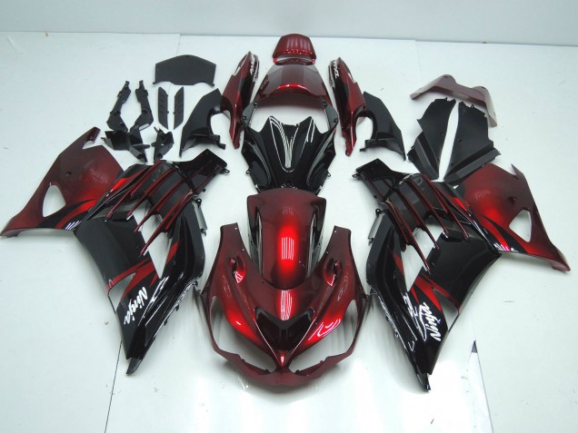 Mejores Carenado Moto Kawasaki ZX14R ZZR1400 2012-2024 - Rojo Negro Brillante Blanco Ninja
