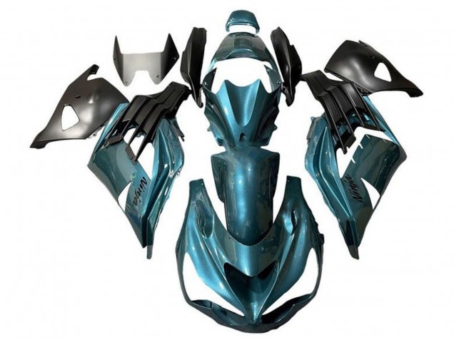 Mejores Carenados Moto Kawasaki ZX14R ZZR1400 2012-2024 - Azul Metalizado Verdoso