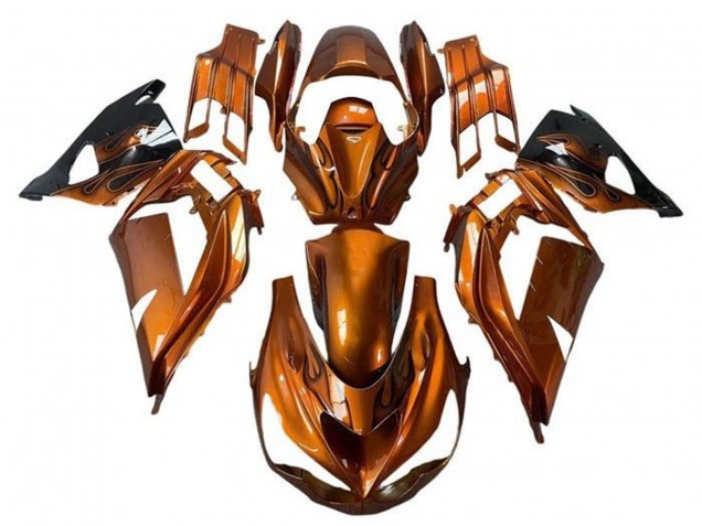 Mejores Carenados Moto Kawasaki ZX14R ZZR1400 2012-2024 - Rust Naranja Llama