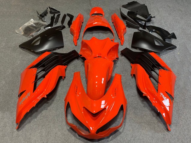 Mejores Carenados Moto Kawasaki ZX14R ZZR1400 2012-2024 - Rojo Negro Mate