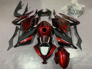 Mejores Carenados Moto Kawasaki EX300 2013-2024 - Rojo Negro Blanco