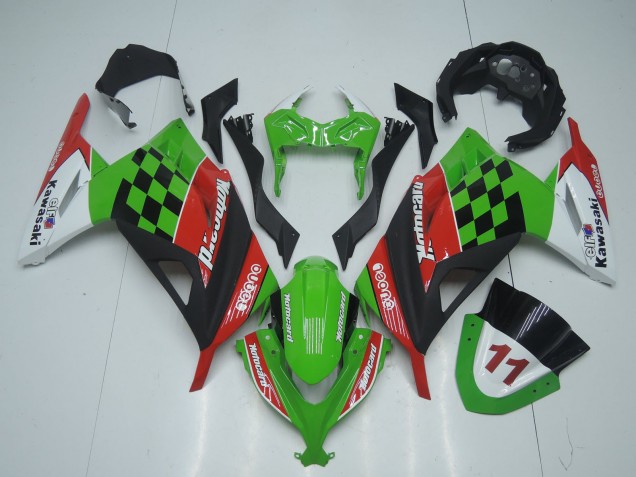 Mejores Carenados Moto Kawasaki EX300 2013-2024 - Verde Blanco Rojo Negro Motocard