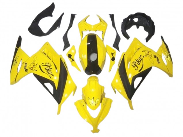 Mejores Carenados Moto Kawasaki EX300 2013-2024 - Amarillo Negro Pikachu