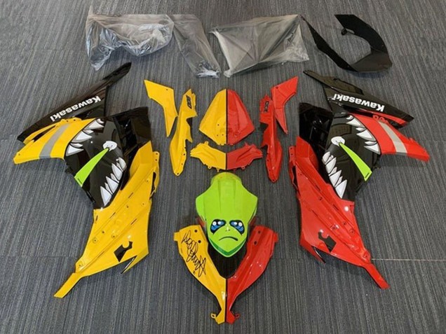 Mejores Carenados Moto Kawasaki EX300 2013-2024 - Amarillo Rojo Verde Tiburón