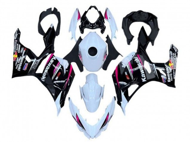 Mejores Carenados Moto Kawasaki Ninja 400 2018-2024 - Blanco Rosa Negro