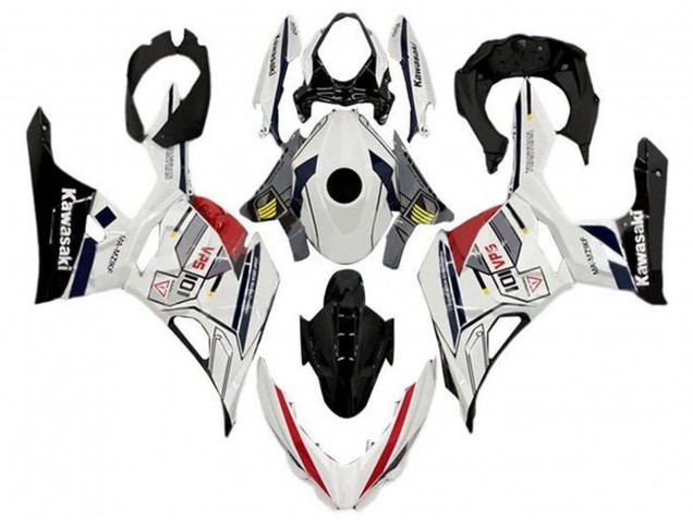 Mejores Carenados Moto Kawasaki Ninja 400 2018-2024 - Blanco Gris Amarillo Rojo Negro Raya