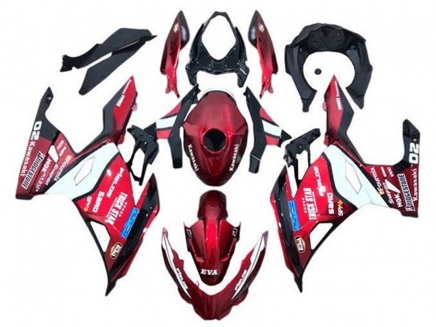 Mejores Carenados Moto Kawasaki Ninja 400 2018-2024 - Rojo Azul Blanco Trick Star Bridgestone