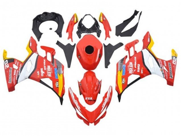 Mejores Carenados Moto Kawasaki Ninja 400 2018-2024 - Rojo Blanco Amarillo Negro Trick Star Bridgestone