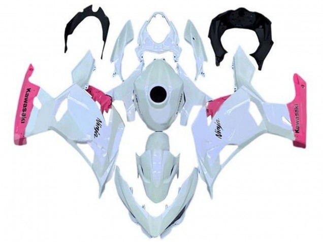 Mejores Carenados Moto Kawasaki Ninja 400 2018-2024 - Blanco Perla Rosa