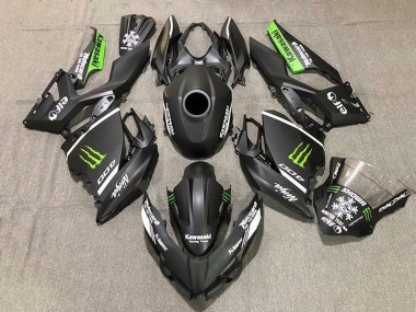 Mejores Carenados Moto Kawasaki Ninja 400 2018-2024 - Negro Mate Blanco Verde Monstruo Nieve