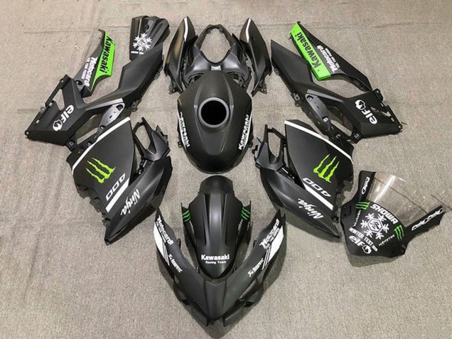 Mejores Carenados Moto Kawasaki Ninja 400 2018-2024 - Negro Mate Blanco Verde Monstruo Nieve