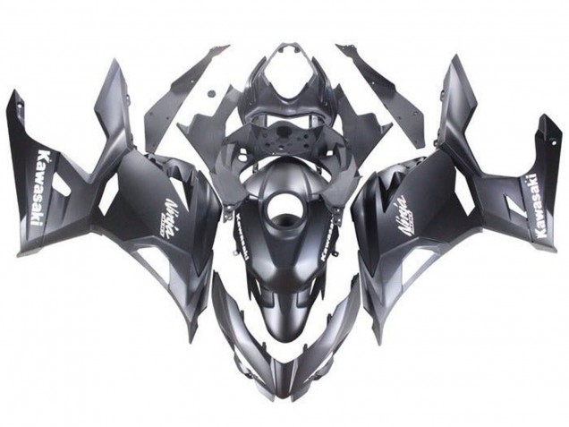 Mejores Carenados Moto Kawasaki Ninja 400 2018-2024 - Negro Mate Blanco Calcomanías