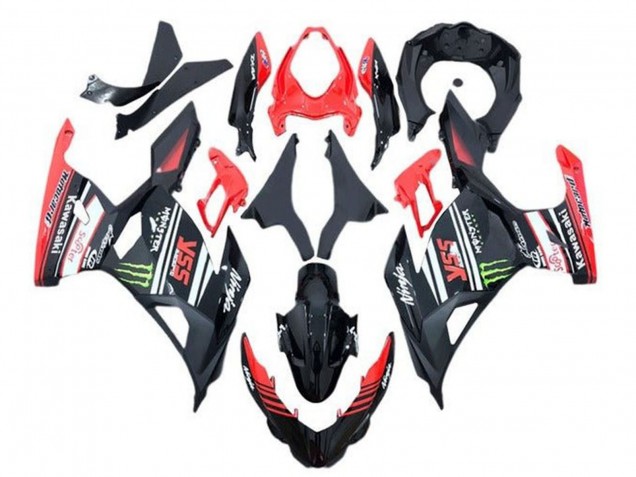 Mejores Carenados Moto Kawasaki Ninja 400 2018-2024 - Rojo Negro Verde Monstruo