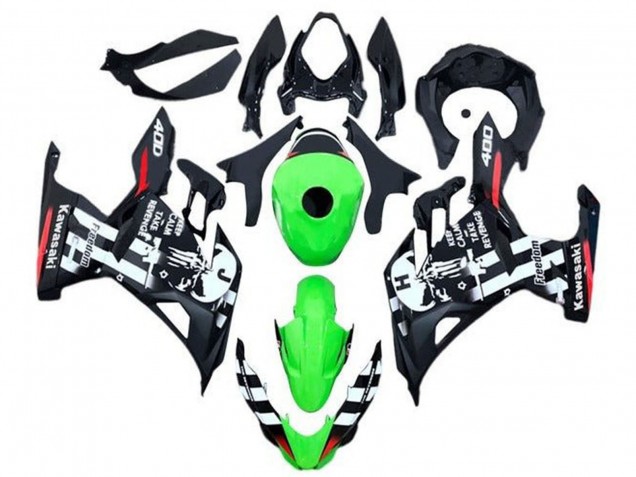 Mejores Carenados Moto Kawasaki Ninja 400 2018-2024 - Verde Negro Blanco Rojo Cráneo