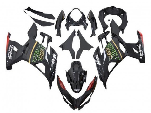 Mejores Carenados Moto Kawasaki Ninja 400 2018-2024 - Negro Verde Rojo Amarillo Honeycomb