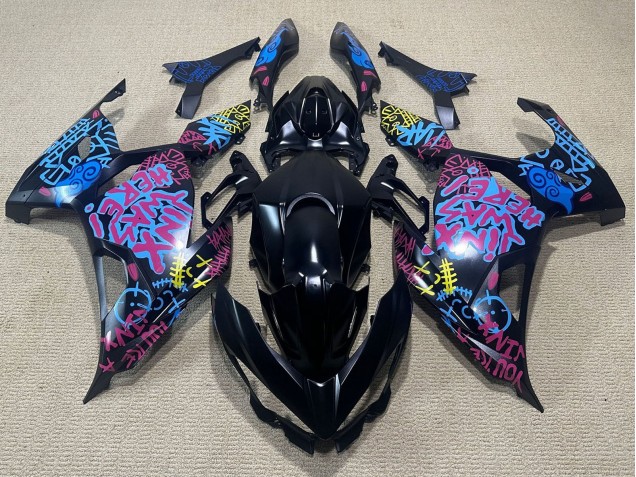 Mejores Carenados Moto Kawasaki Ninja 400 2018-2024 - Negro Azul Jinx