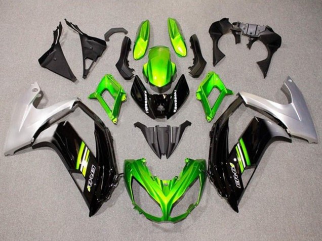 Mejores Carenados Moto Kawasaki Ninja ER6F 2012-2014 - Verde Negro Plata