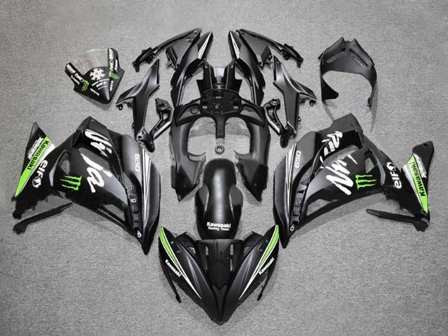 Mejores Carenados Moto Kawasaki Ninja 650 EX650 2017-2019 - Negro Mate Verde Blanco Monstruo