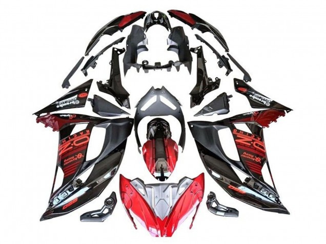 Mejores Carenados Moto Kawasaki Ninja 650 EX650 2017-2019 - Rojo Negro Plata