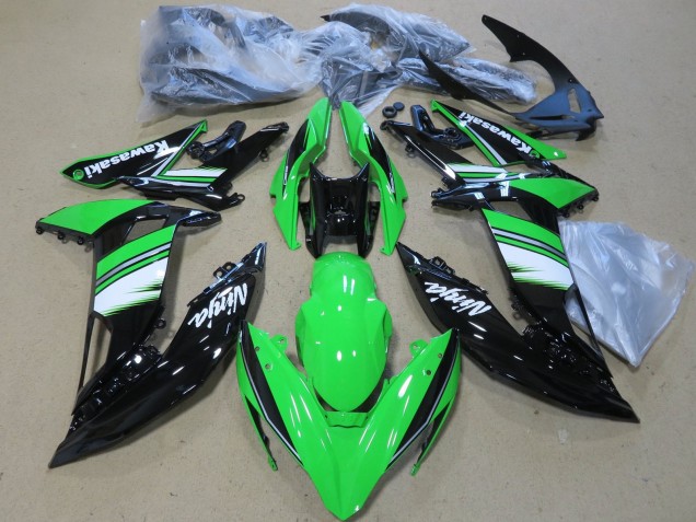 Mejores Carenados Moto Kawasaki Ninja 650 EX650 2017-2019 - Verde Blanco Negro Brillante