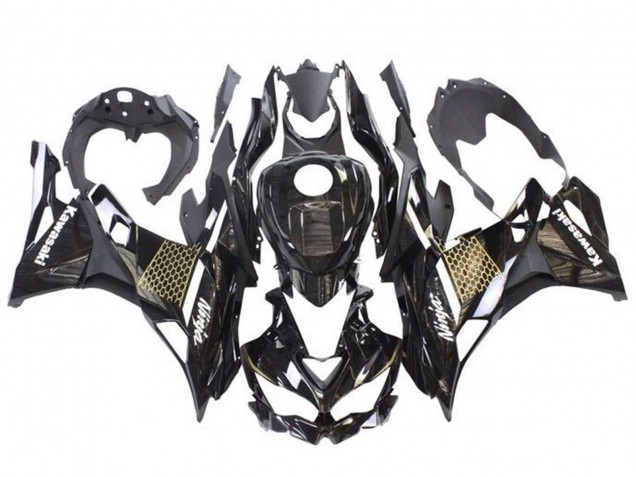 Mejores Carenados Moto Kawasaki ZX25R ZX-25R 2019-2025 - Negro Brillante Oro Blanco Honeycomb