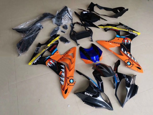 Mejores Carenados Moto BMW S1000RR 2009-2014 - Amarillo Azul Naranja Negro Tiburón