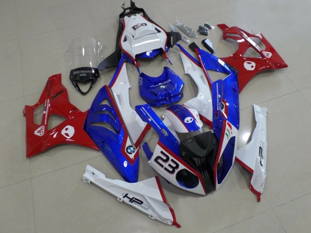 Mejores Carenados Moto BMW S1000RR 2009-2014 - Blanco Rojo Azul HP
