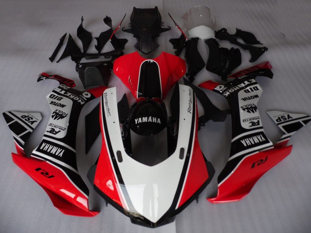 Mejores Carenados Moto Yamaha YZF R1 2015-2019 - Blanco Rojo Negro Motul YSP