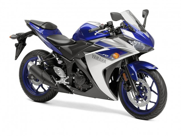 Mejores Carenados Moto Yamaha YZF R3 2015-2018 - Plata Azul Negro