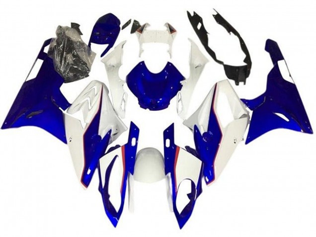 Mejores Carenados Moto BMW S1000RR 2015-2016 - Blanco Rojo Azul Pinstripe