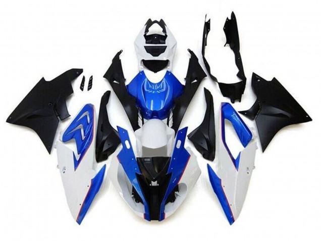 Mejores Carenados Moto BMW S1000RR 2017-2018 - Blanco Azul Negro Mate