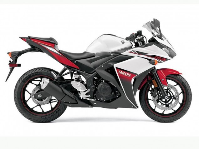 Mejores Carenados Moto Yamaha YZF R3 2015-2018 - Blanco Rojo Negro
