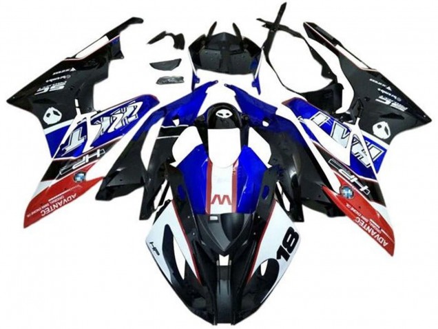 Mejores Carenados Moto BMW S1000RR 2017-2018 - Blanco Azul Rojo Negro Mate