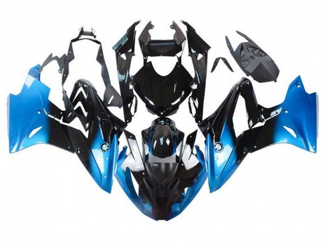 Mejores Carenados Moto BMW S1000RR 2017-2018 - Azul Negro Brillante Fade
