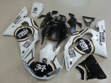 Mejores Carenados Moto Yamaha YZF R6 1998-2002 - Blanco Negro Motul Lucky Strike 34