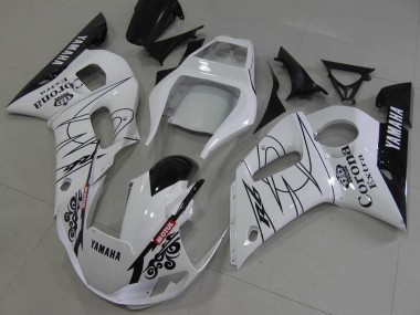 Mejores Carenados Moto Yamaha YZF R6 1998-2002 - Blanco Negro Rojo Corona Motul