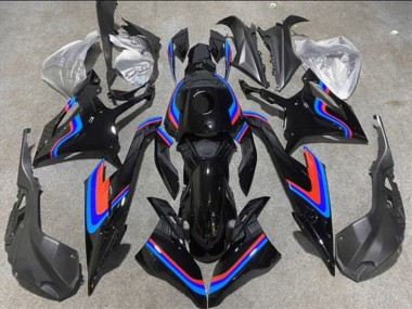 Mejores Carenados Moto BMW S1000RR 2019-2022 - Negro Doble Azul Rojo