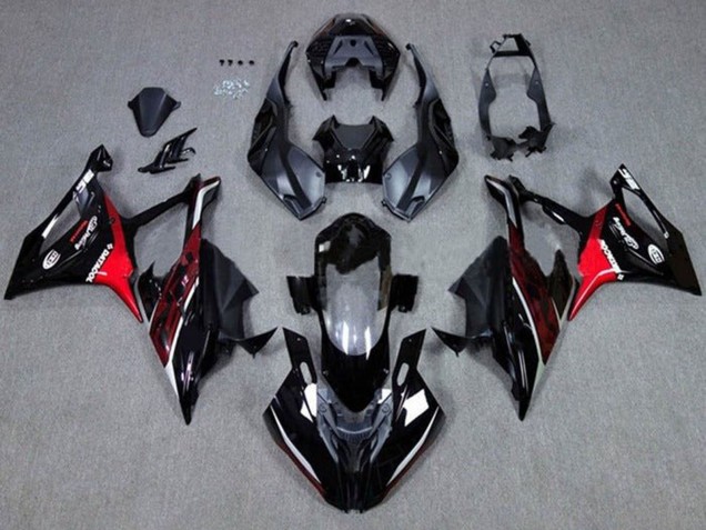 Mejores Carenados Moto BMW S1000RR 2019-2022 - Negro Rojo Oscuro